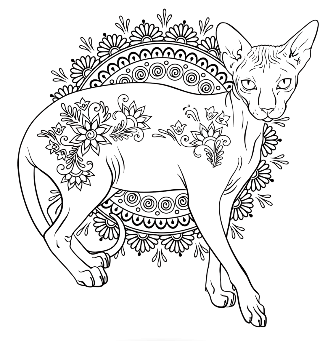 Zentangle Cat Coloring Pages at GetColorings.com | Free printable