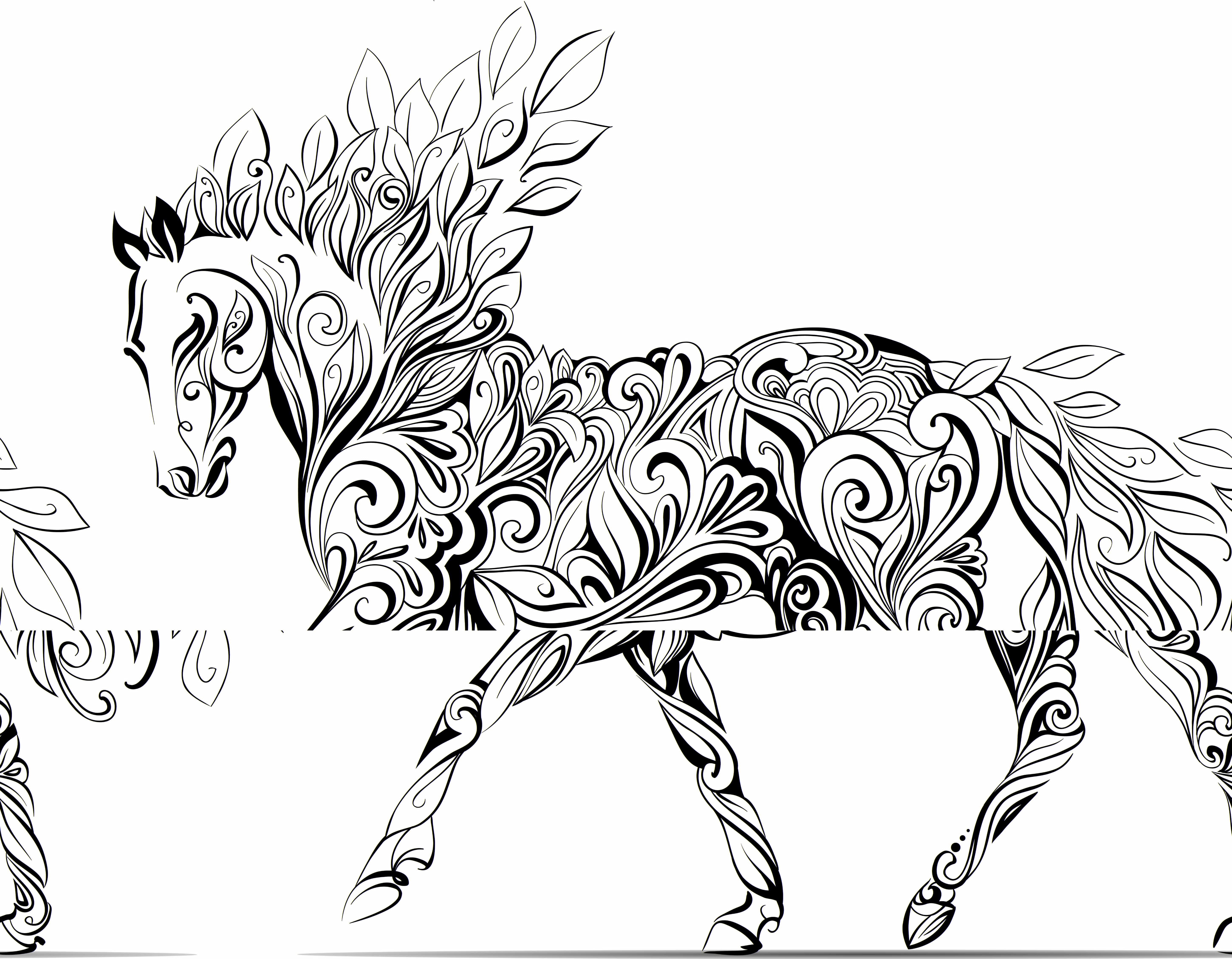 Zentangle Horse Coloring Pages at GetColorings.com | Free ...