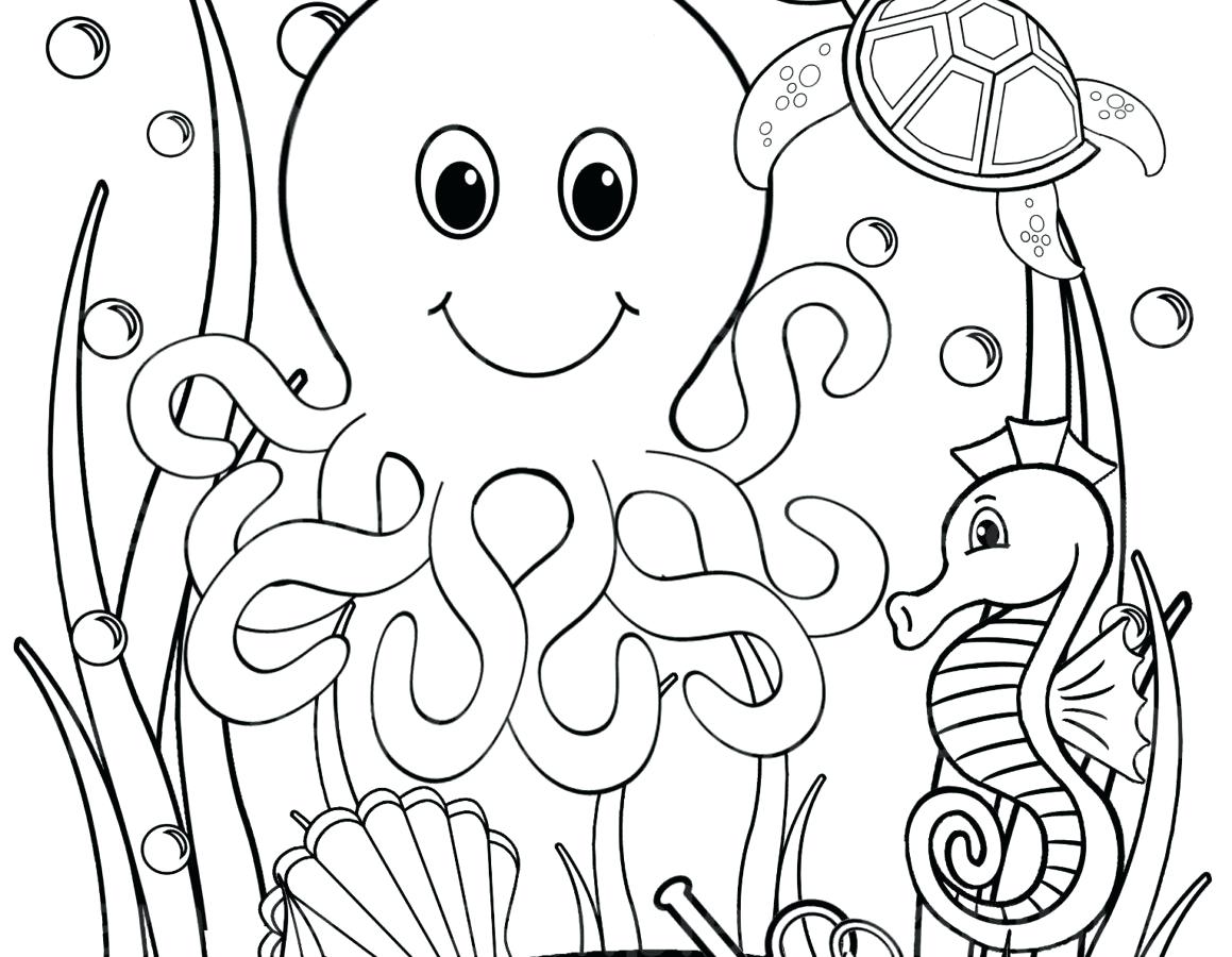 Подводный мир раскраска для малышей