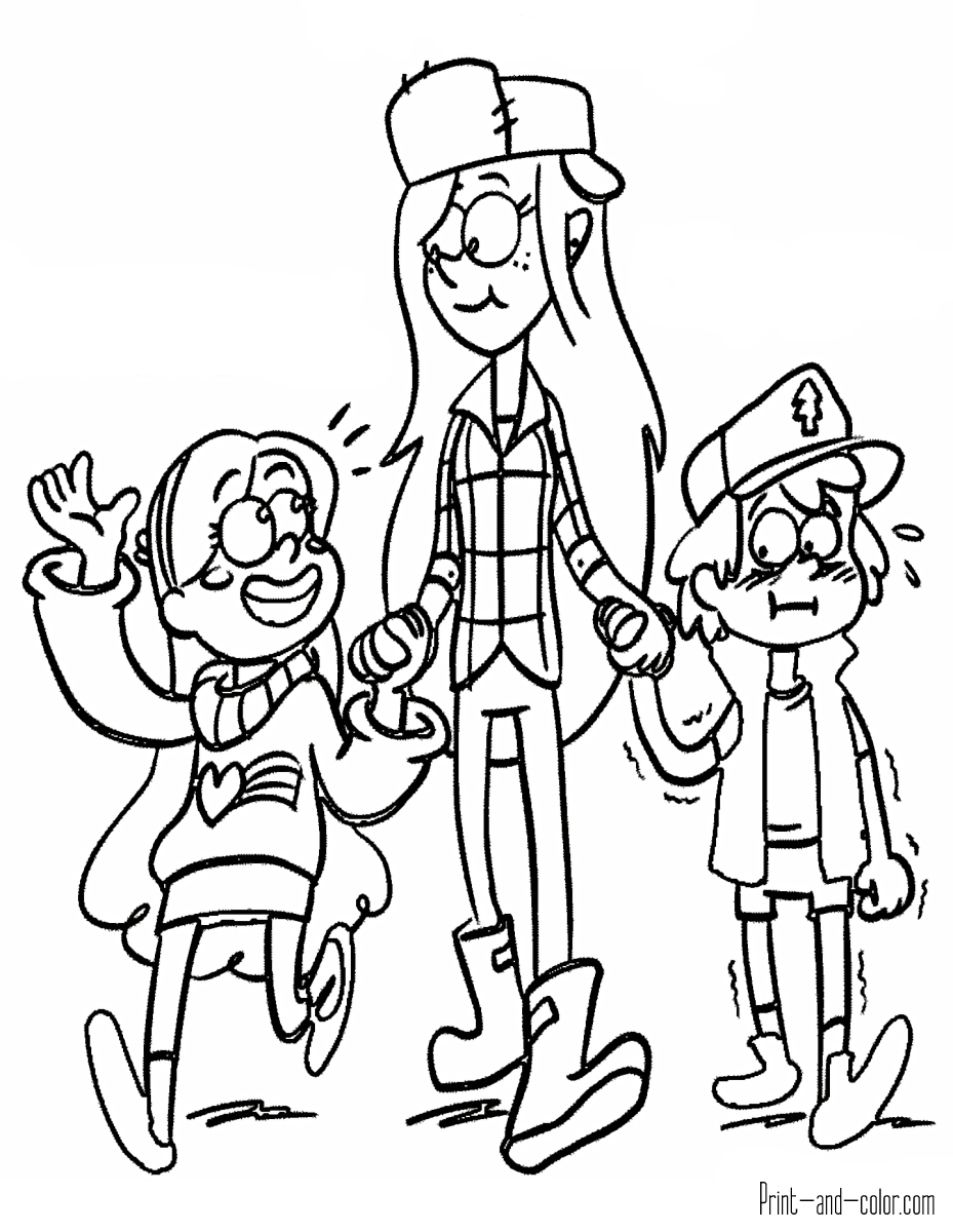 929x1200 Gravity Falls Coloring Pages Print