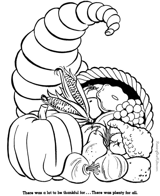 670x820 Printable Cornucopia Coloring Page 007