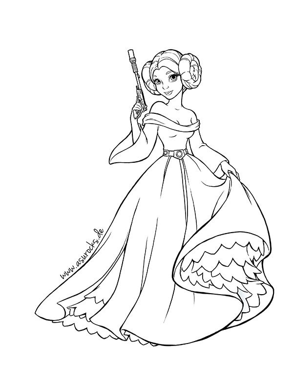 600x751 Printable Coloring Pages Princess Leia Princess Leia Coloring