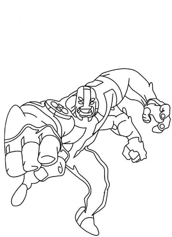 Four Arms From Ben 10 Omniverse Coloring Page 600x828 Four Arms From Ben 10 Omniverse Coloring Page