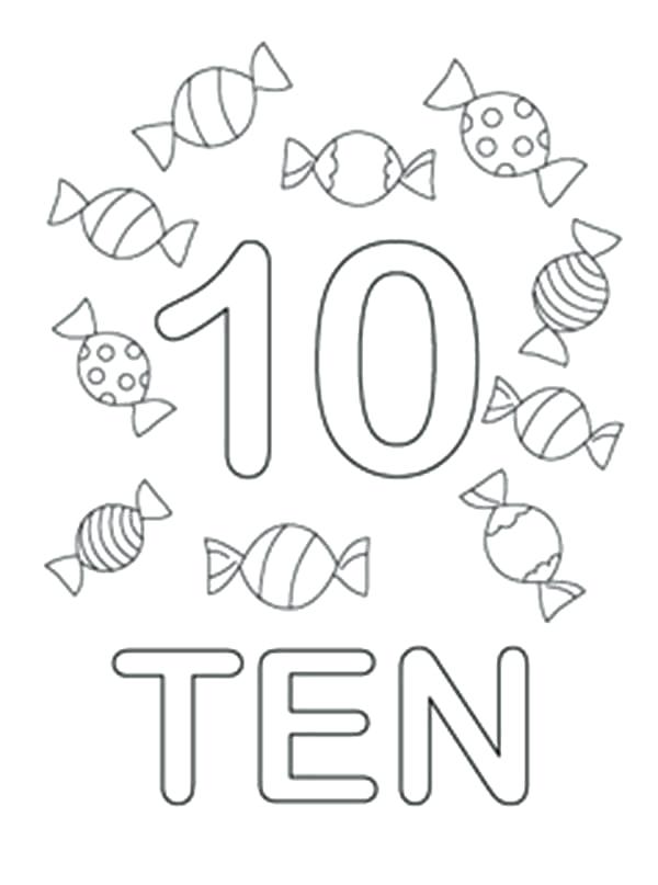 Number Ten Coloring Page 600x807 Number Ten Coloring Page