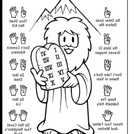 268x268 10 Commandments For Kids Coloring Pages Collection Printable