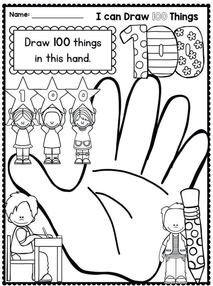 736x988 Free Printable 100 Days Of School Coloring Pages
