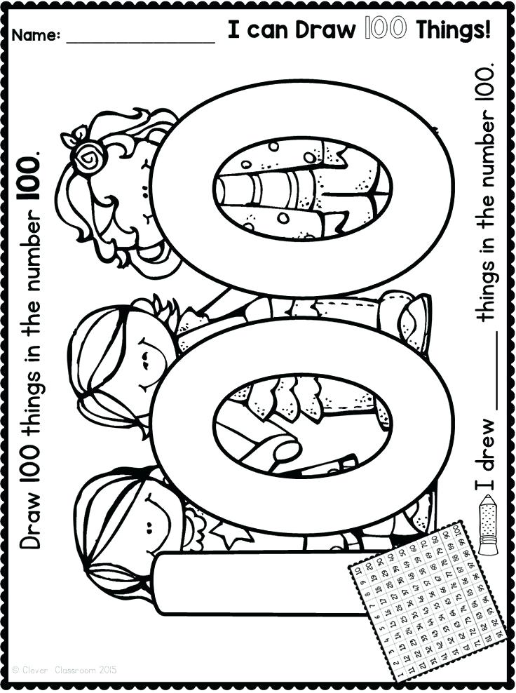 736x988 100 Day Coloring Pages 100 Day Coloring Pages Free Day Of School
