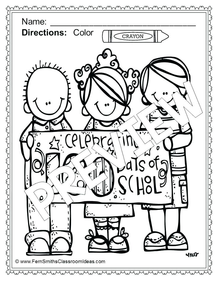 736x952 100 Day Of School Coloring Pages Day Of School Printable Coloring