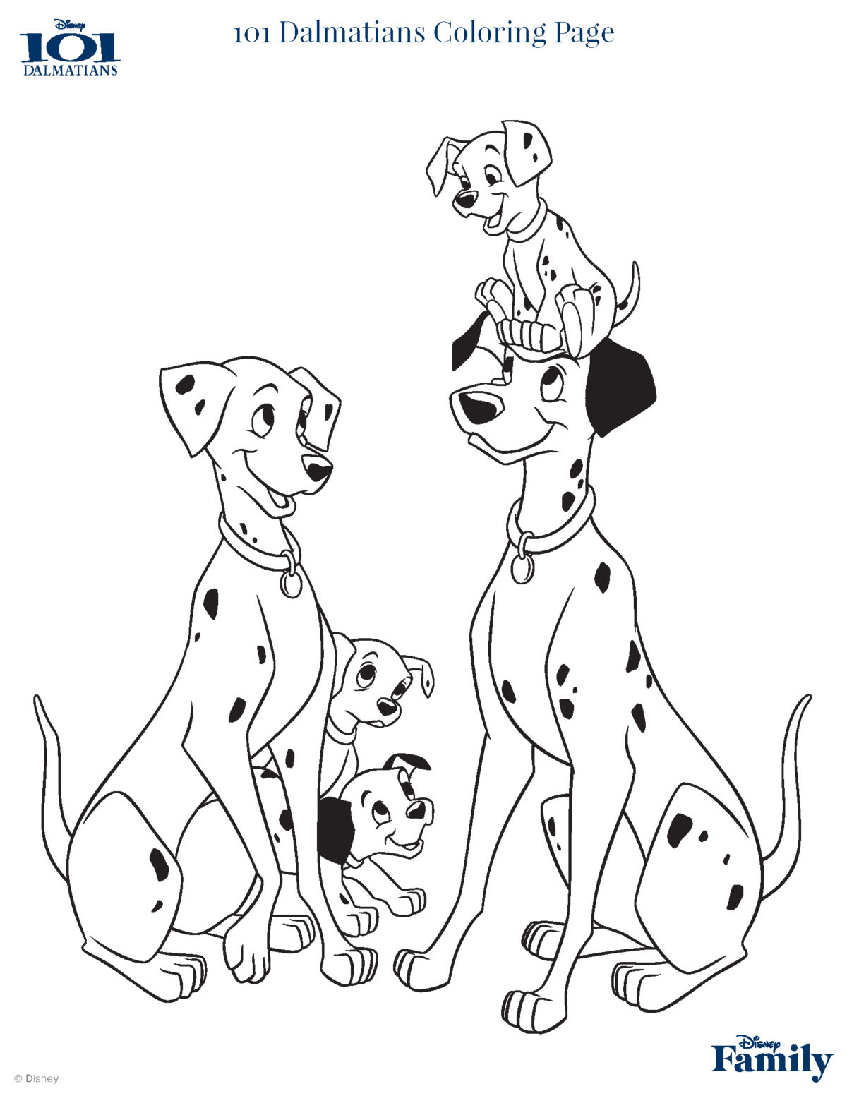 101 Dalmatians Coloring Page Disney Family 1200x1553 101 Dalmatians Coloring Page Disney Family