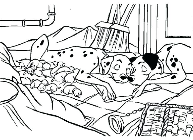 758x550 101 Dalmatians Coloring Pages Printable Dalmation Page To Print P