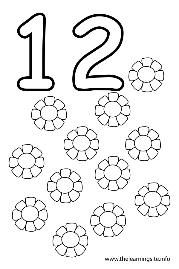 599x899 The Number 12 Coloring Pages
