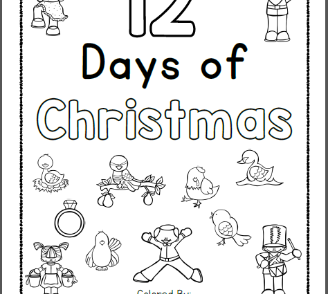 474x425 12 Days Of Christmas Coloring Pages Free 12 Days Of Christmas