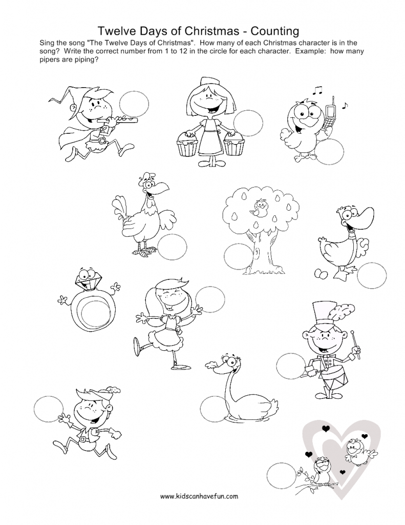 791x1024 12 Days Of Christmas Coloring Pages