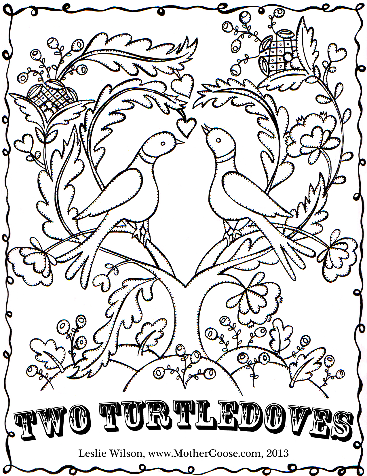 1275x1652 Twelve Days Of Christmas Coloring Pages