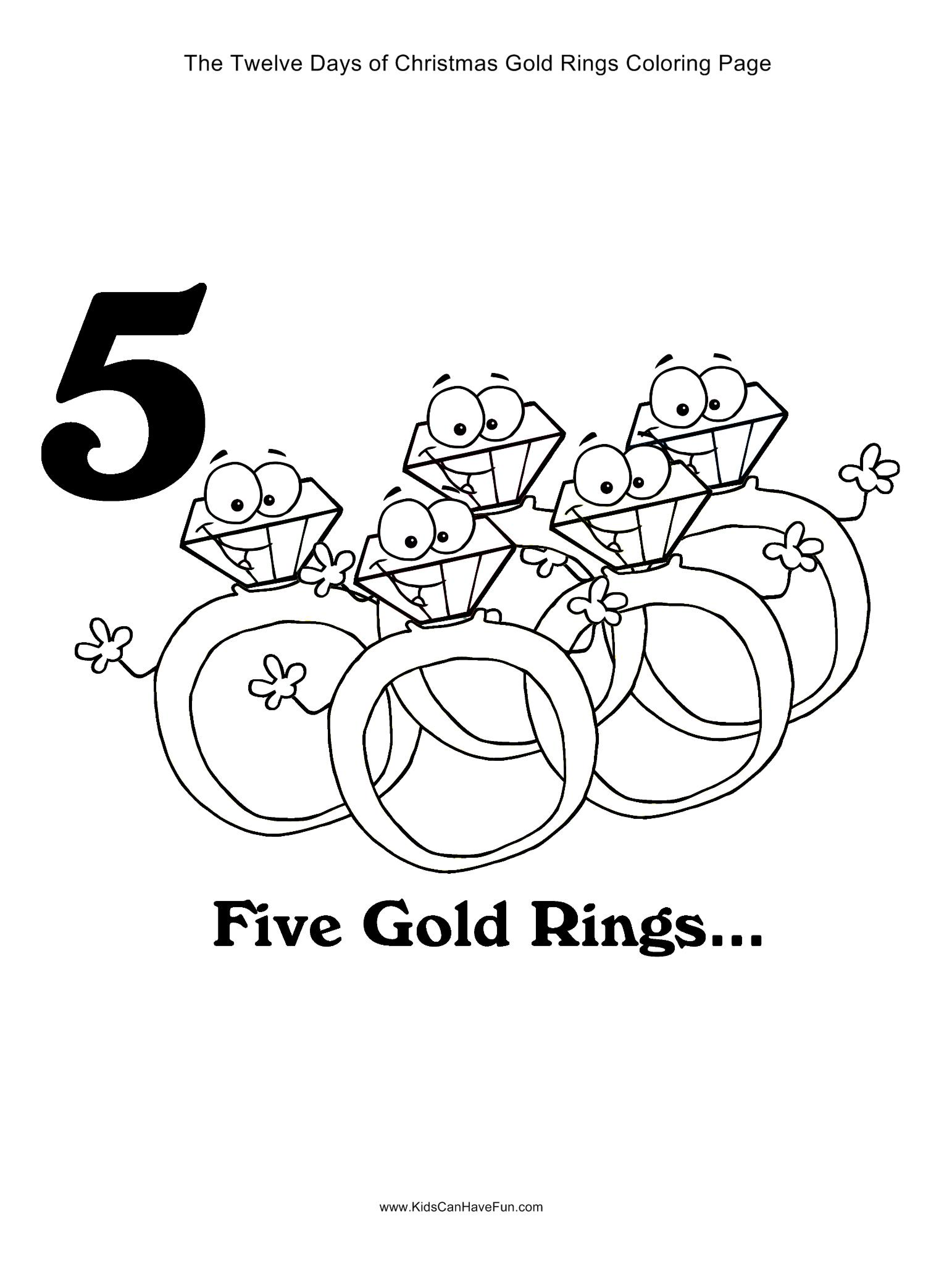 3084x4084 12 Days Of Christmas Five Gold Rings Coloring Page Httpwww