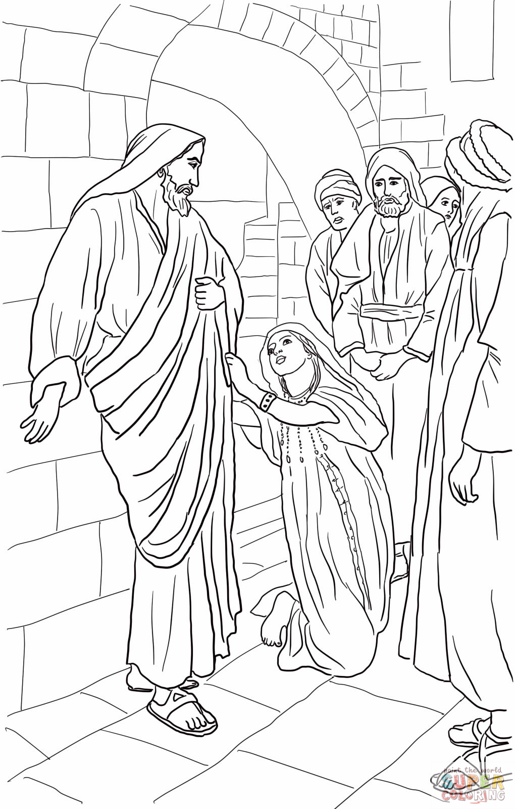 1020x1600 Jesus Heals The Canaanite Woman's Daughter Coloring Page. Matthew