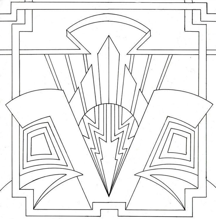 736x746 Art Deco Style Coloring Page The 20s For Kids Clip Art