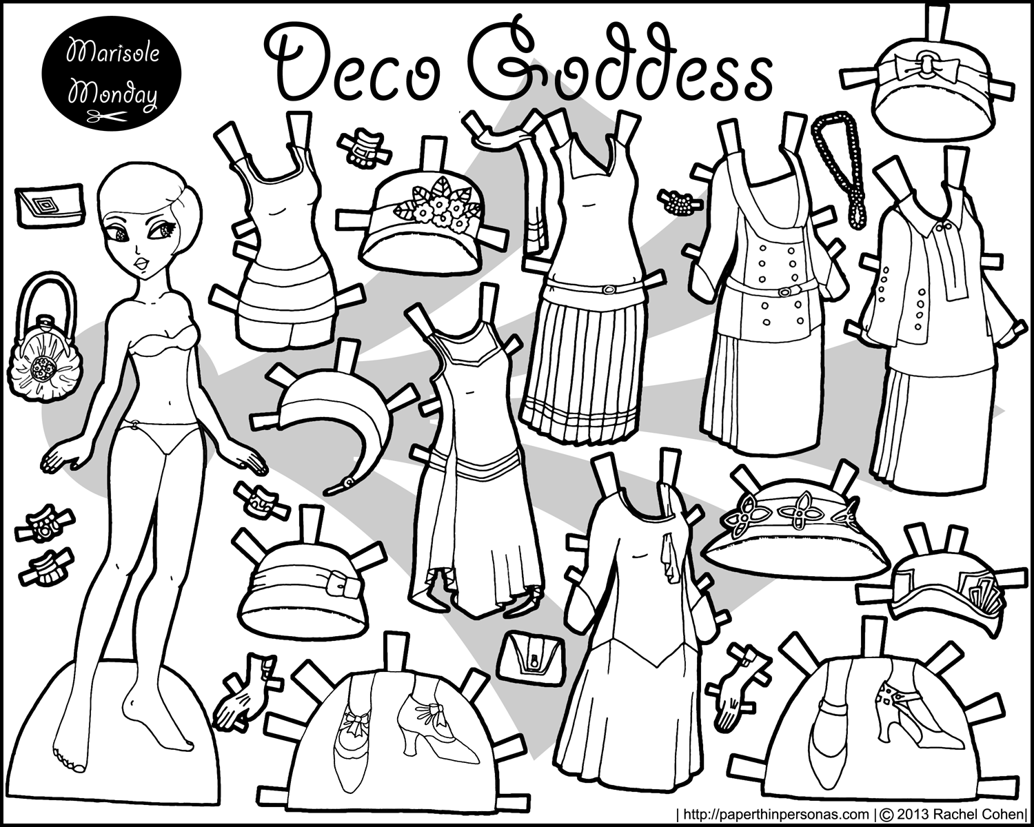 1500x1200 Black And White Printable Paper Dolls . Marisole Monday