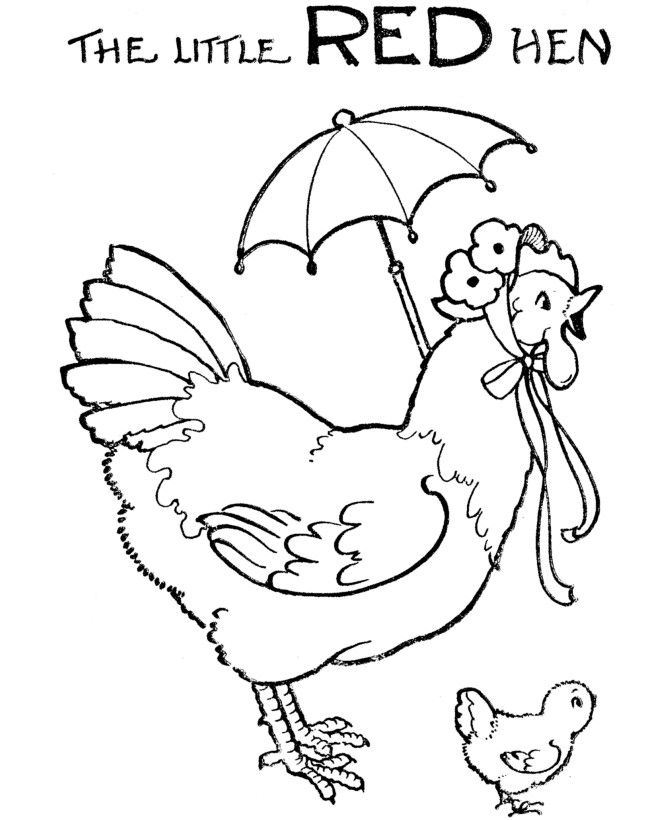 670x820 Little Red Hen Colouring Pages Free 1920s Kid Stuff