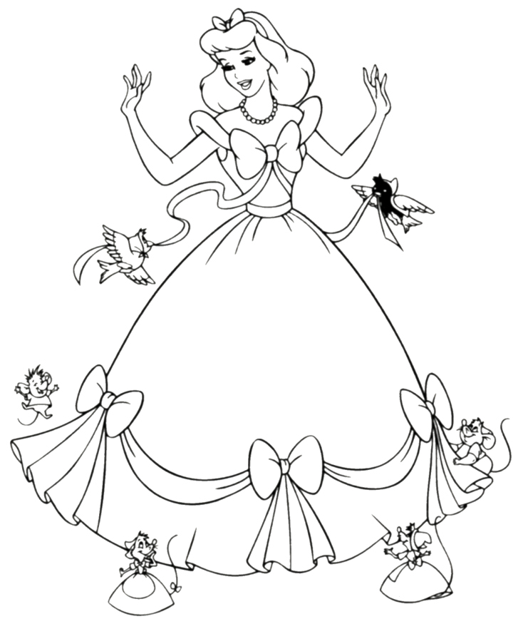 734x875 Free Printable Cinderella Coloring Pages For Kids