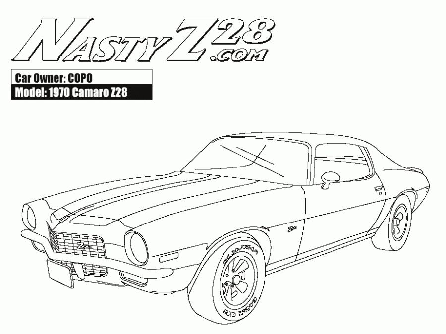 900x674 Online American Muscle Car Camaro Z28 Coloring Pages