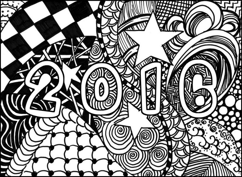 2016 New Year Mandala Printable Color 825x602 2016 New Year Mandala Printable Color