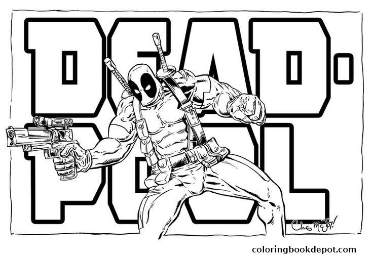 Deadpool Logo Movie 2016 Coloring Pages 736x506 Deadpool Logo Movie 2016 Coloring Pages