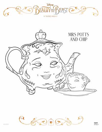 400x518 More Free Beauty And The Beast Coloring Sheets