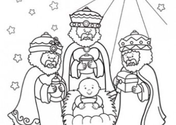 600x425 3 Kings Coloring Pages Wisemen Craft Three Wise Men Coloring Page