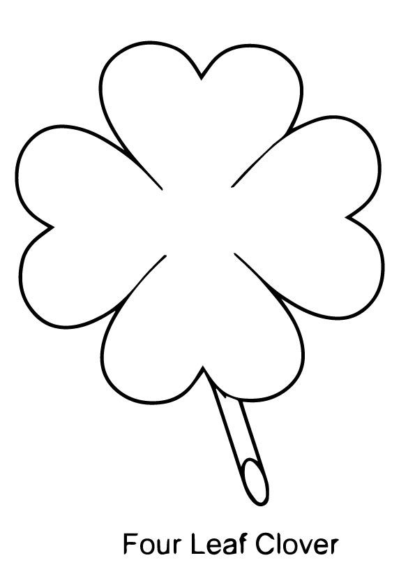 595x842 Free Four Leaf Clover Coloring Pages To Print