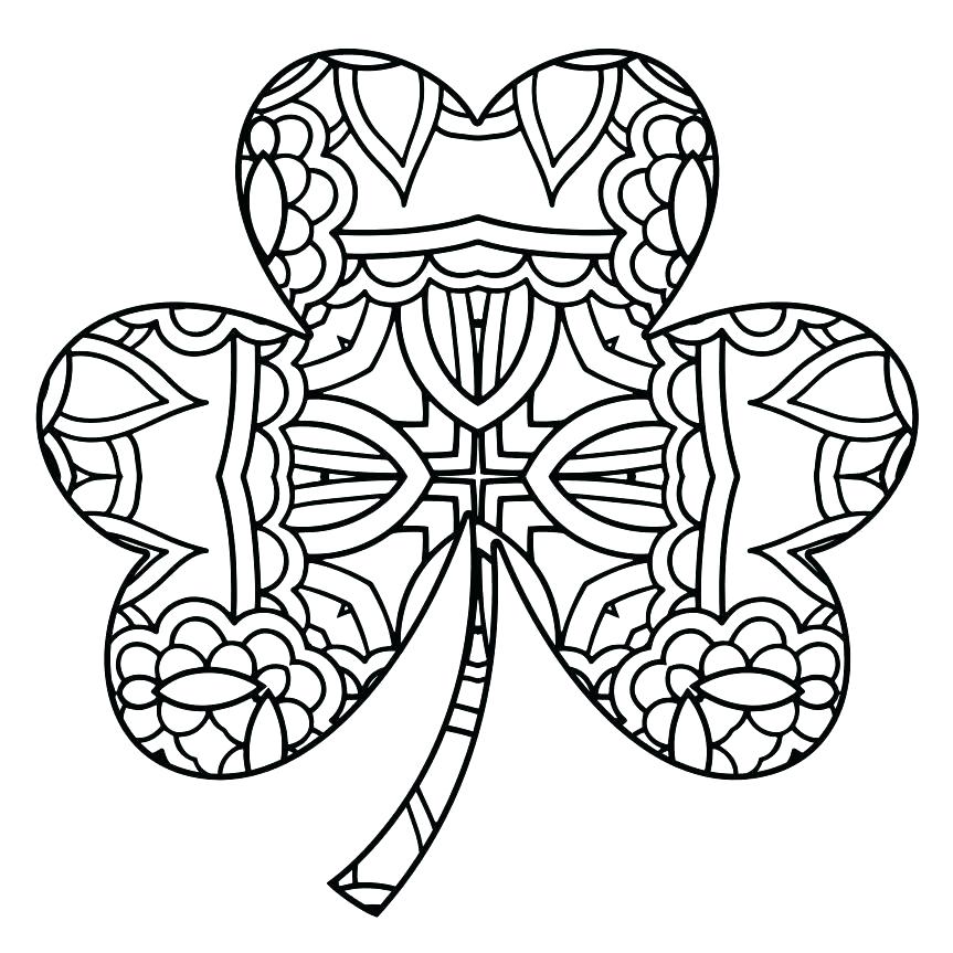 863x863 Three Leaf Clover Coloring Page Four Leaf Clover Rare Four Leaf