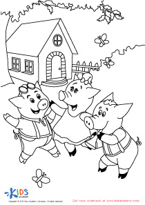 The Three Little Dancing Pigs Free Coloring Pages For Little Kids 210x297 The Three Little Dancing Pigs Free Coloring Pages For Little Kids