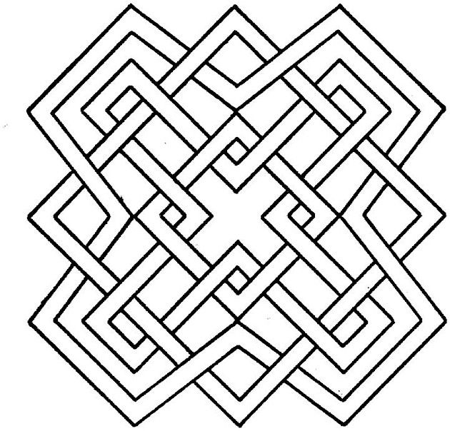 630x604 3d Geometric Shapes Coloring Pages