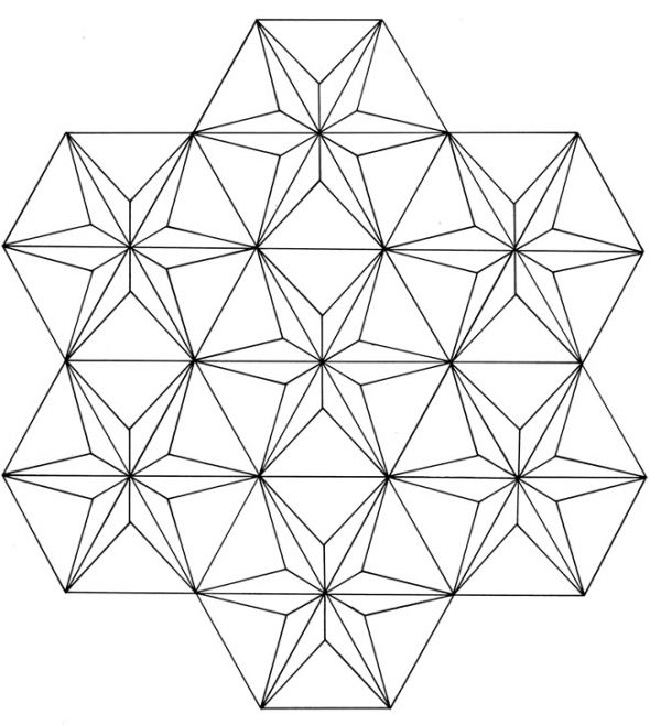 590x658 Geometric 3d Coloring Pages