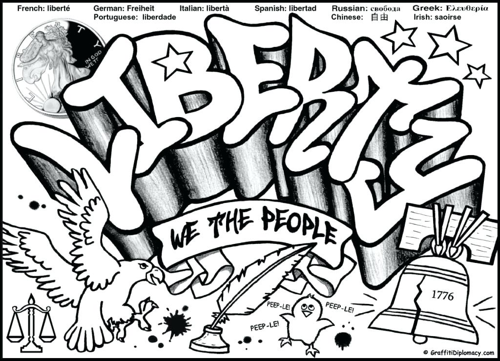 3d Coloring Pages Printable Free Graffiti Coloring Page Liberty 1024x740 3d Coloring Pages Printable Free Graffiti Coloring Page Liberty