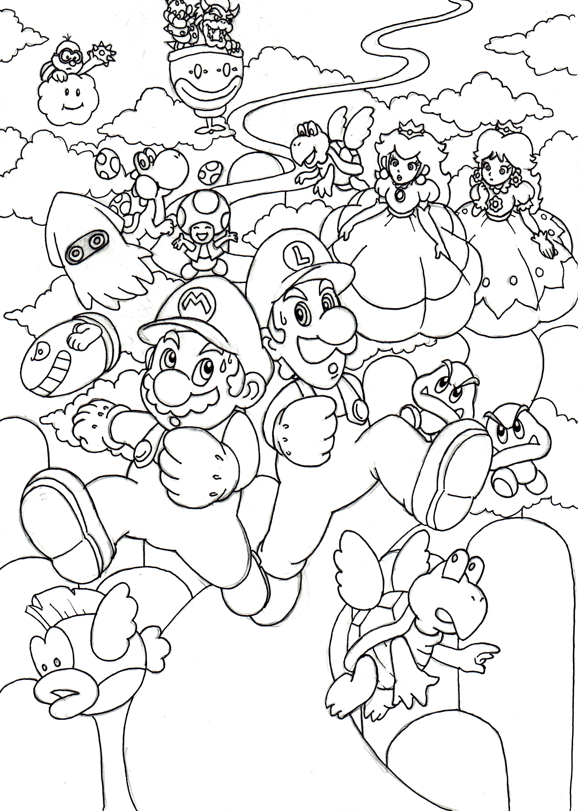 Super Mario 3d Land Coloring Pages 2459x3450 Super Mario 3d Land Coloring Pages