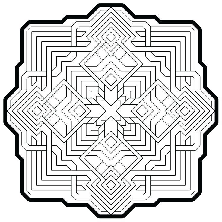 Geometrical Design Coloring Pages 736x736 Geometrical Design Coloring Pages