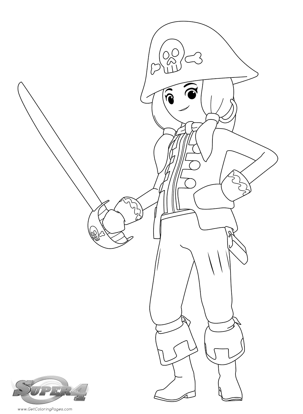 Playmobil Super 4 Coloring Pages Girl Pirate 1024x1400 Playmobil Super 4 Coloring Pages Girl Pirate