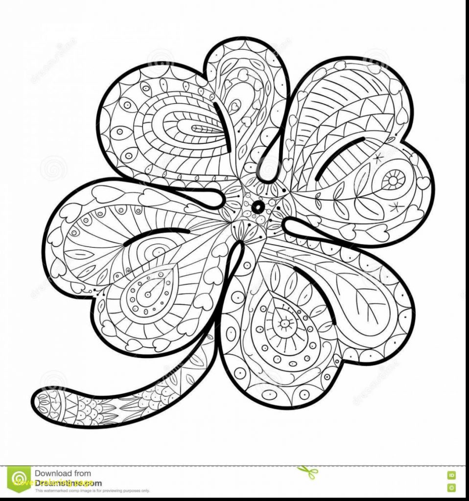 Four Leaf Clover Coloring Pages 958x1024 Four Leaf Clover Coloring Pages
