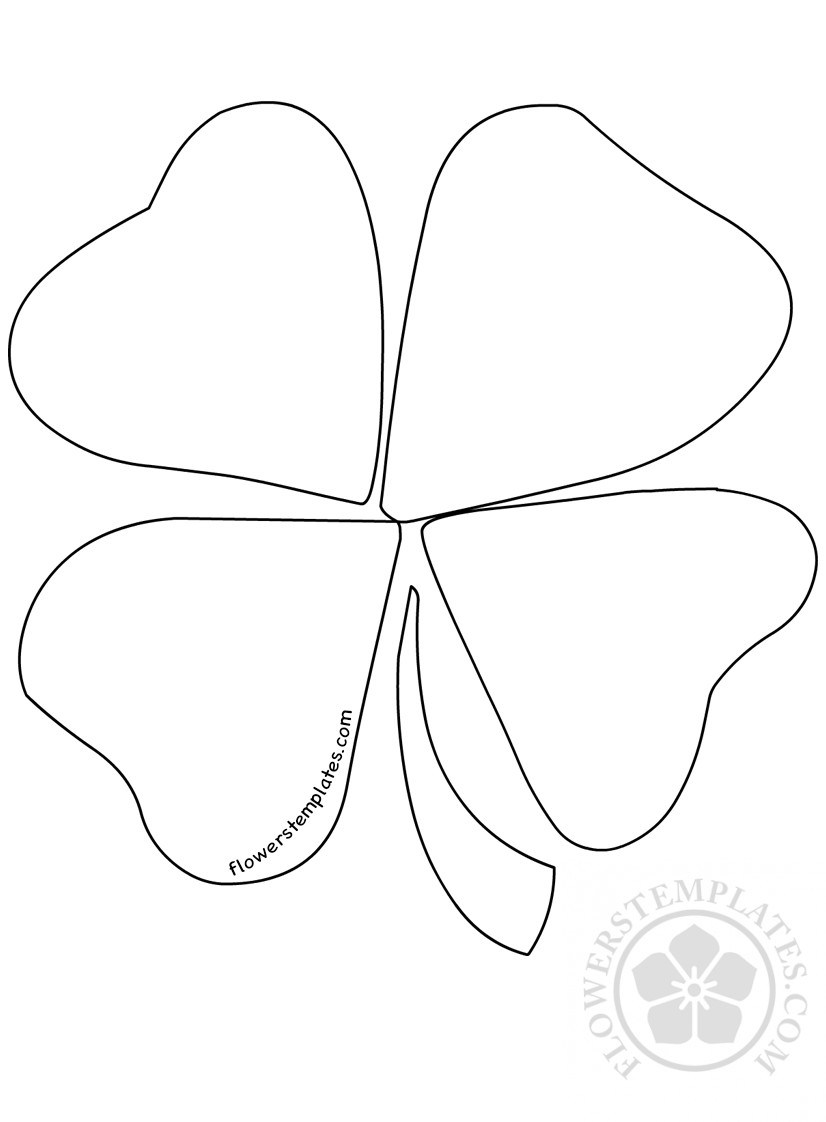 4 Leaf Clover Coloring Page 826x1122 4 Leaf Clover Coloring Page