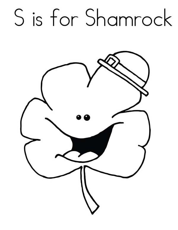 Letter Is For Shamrock In Four Leaf Clover Coloring Page Color Luna 600x776 Letter Is For Shamrock In Four Leaf Clover Coloring Page Color Luna