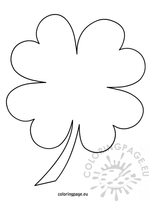 4 Leaf Clover Coloring Page 595x804 4 Leaf Clover Coloring Page