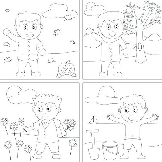 564x564 Seasons Coloring Pages Seasons Coloring Page 4 Seasons Coloring