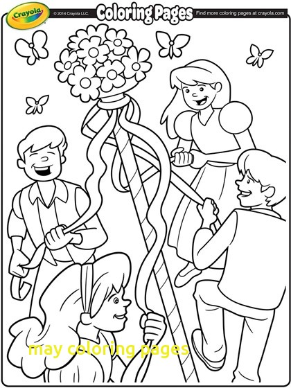 May Coloring Pages With May Day Maypole Coloring Page 420x560 May Coloring Pages With May Day Maypole Coloring Page