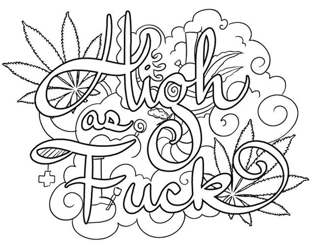 Weed Coloring Pages 420 Swear Words 1000x780 Weed Coloring Pages 420 Swear Words