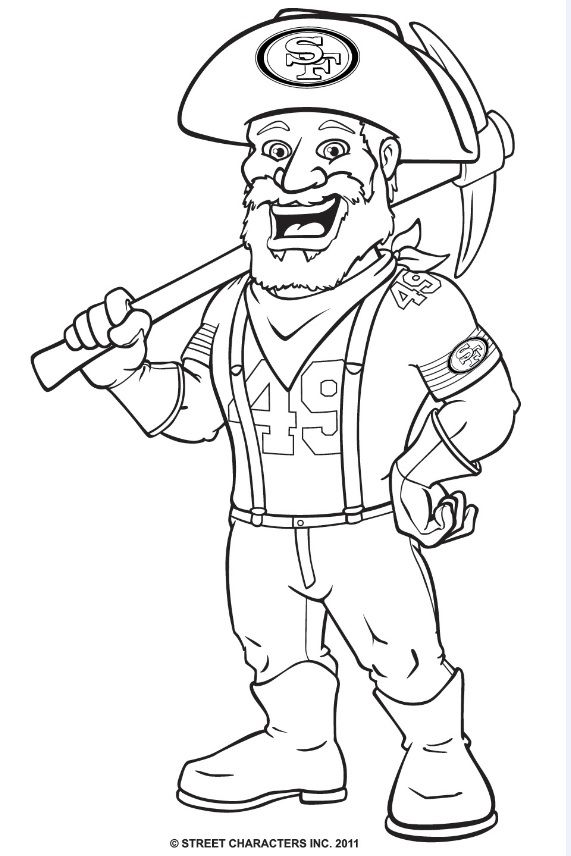 49ers Mascot Sourdough Sam Coloring Page! San Francisco 49ers 571x856 49ers Mascot Sourdough Sam Coloring Page! San Francisco 49ers