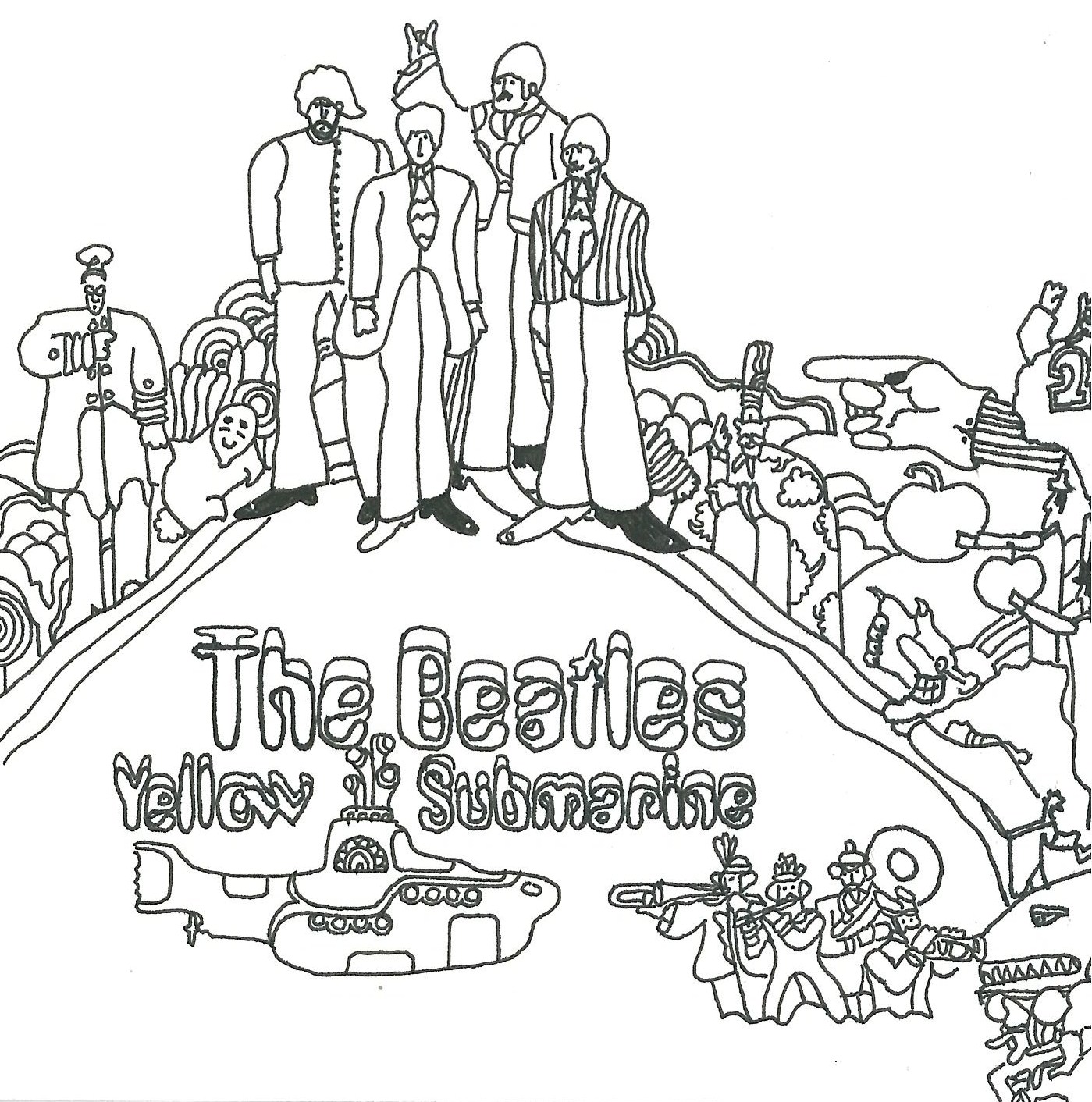 The Beatles Coloring Pages 1399x1412 The Beatles Coloring Pages