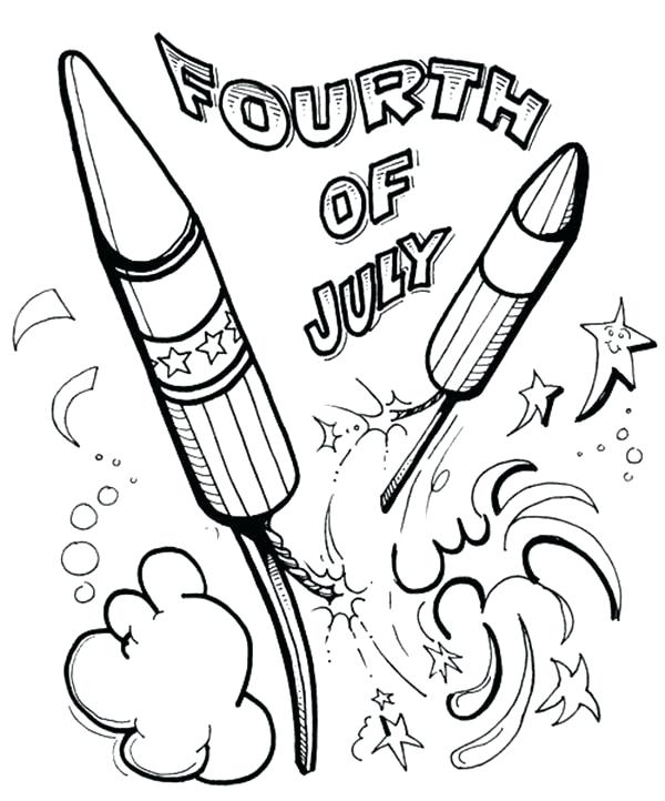600x722 Launching Fourth Of July Coloring Sheets 4 Pages Convobox Co