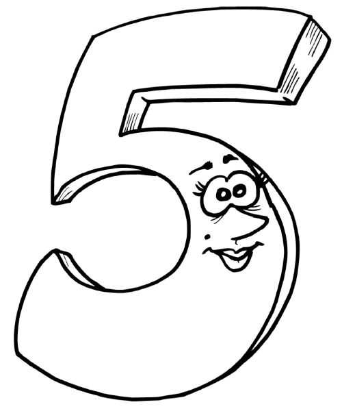 Free Printable Number 5 Coloring Pages 500x600 Free Printable Number 5 Coloring Pages