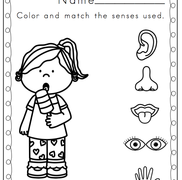 609x600 Five Senses Coloring Sheets Five Senses Coloring Pages Many